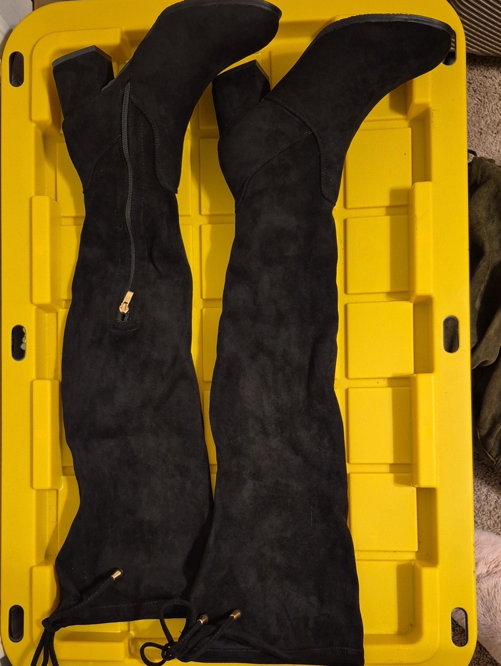 Women’s Black Over-the-Knee Suede Block Heel Boots